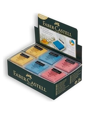 Uravas Store Faber-Castell Renkli Hamur Silgi, 18’li, Kutulu, Kolay Şekil Verilebilir, Lekesiz Temizlik, Eğlence