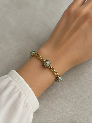 Xuping 14K 3 Top Nazar Bileklik
