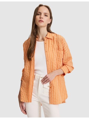 Pierre Cardin Kadın Turuncu Oversize Uzun Kollu Gömlek 50321108-VR051