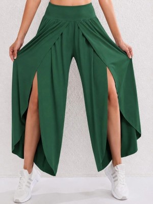 Lune Store Kadın Yüksel Bel Lastikli Önden Çapraz Detaylı Sandy Pantolon