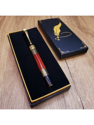 TeknoKapsül Gold Desenli Metal Roller Kalem