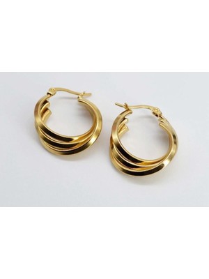 Showy Accessories Üç Sıra Trend Halka Küpe