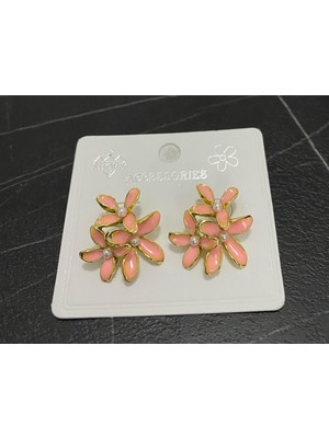 Showy Accessories Çiçek Mineli Küpe