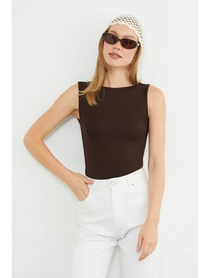 FullaModa Basic Kayık Yaka Çıtçıtlı Body