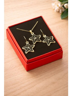 Frefly Store Deniz Yıldızı Mineli Kutulu Kolye Set