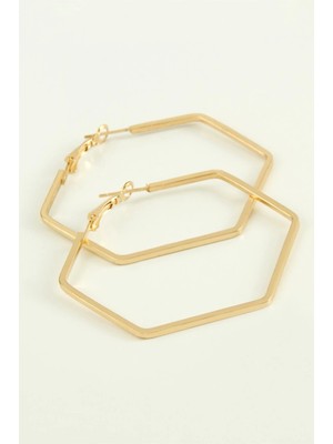 Frefly Store Beşgen Halka Küpe 4 cm