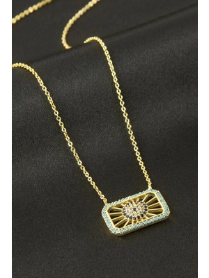 Frefly Store Çerçeve Nazar Zirkon Taşlı Kolye
