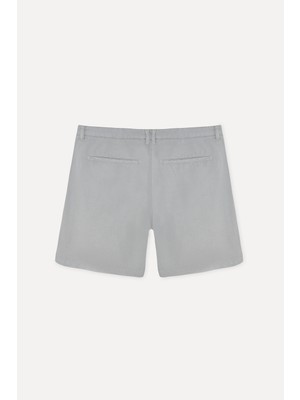 Mudo Erkek Gri Straight Fit Chino Şort