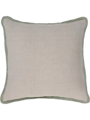 Yargıcı Overlok Kenarlı Keten Pamuk Kare Yastık(45x45 Cm)