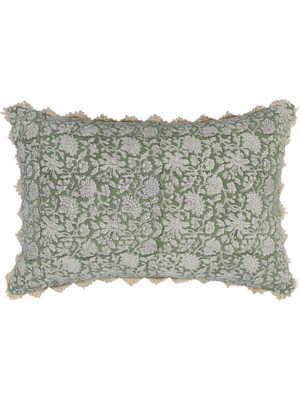 Yargıcı Çiçek Desenli Dikdörtgen Yastık(40x60 Cm)