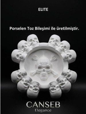 Canseb Elegance Kuru Kafa Küllük Dekoratif 11CM - Gotik Tarzı - Rock Tarzı - Skull