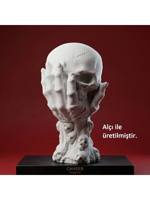Canseb Elegance 9cm Kuru Kafa Figürü (9cm Boyutunda) Biblo - Rock - Gotik Tarzı - Chopper Tarzı - Harley Tarzı