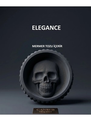 Canseb Elegance 13CM Kuru Kafa Küllük Dekor - Chopper Harley Gotik Tarzı - Rock Stili