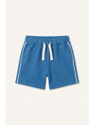 DeFacto Regular Fit Elastik Bağcıklı Bel Mavi Şort Erkek Bebek H7917A526HS