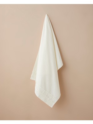 English Home Soft Ruffle Pamuk Banyo Havlusu 70X140 cm Fildişi