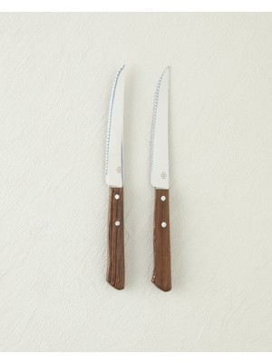 English Home Iron Slice Paslanmaz Çelik 2'li Bıçak 11 cm Kahverengi