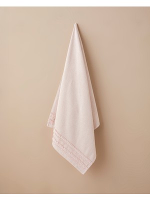 English Home Soft Ruffle Pamuk Banyo Havlusu 70X140 cm Pudra