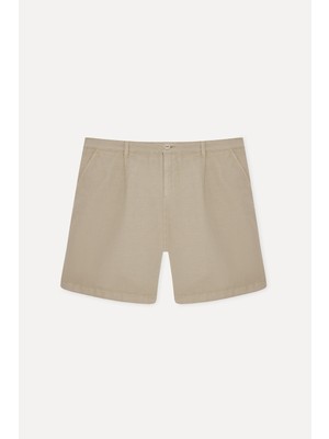 Mudo Erkek Bej Rengi Straight Fit Chino Şort