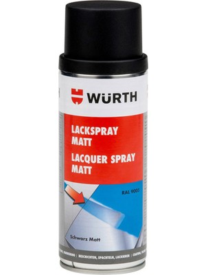Würth Mat Siyah Sprey Tampon Boya 400 ml Hızlı Kuruma Özelliği ile Geniş Kullanım Alanı