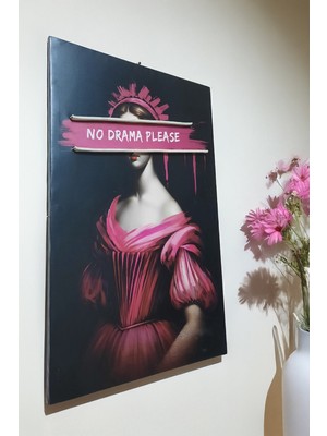 Eker Reklam Ajansı No Drama Please | Neon Led'li Modern Duvar Tablosu