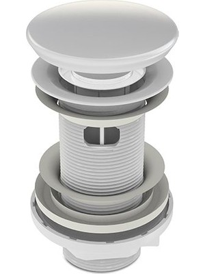 İz Yapı Taşma Delikli Seramik Basmalı Aç Kapa Körüklü Lavabo Sifonu Beyaz 100 MM 1-1/4