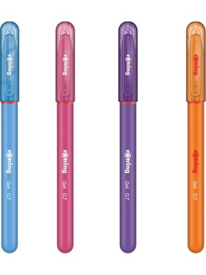Rotring 07 mm Renkli Jel Kalem Seti 4 Adet Canlı Renkler ile Yumuşak Yazım Deneyimi