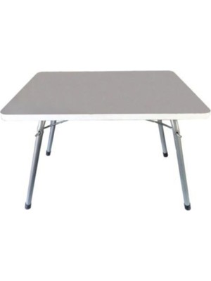 Toysan Katlanır Plaj Kamp Sehpa Masa Beyaz Ahşap ve Metal Malzeme ile 45X60 Ebatlarda