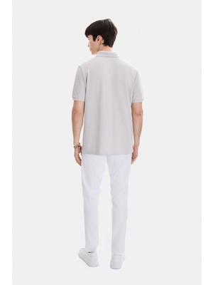 Back And Bond Açık Gri Regular Fit Örme Polo Yaka Tişört