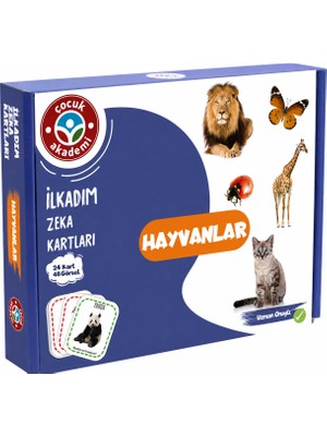 Çocuk Akademi İlk Adım Zeka Kartı Hayvanlar Özlem Durhat 0-3 Yaş Eğitici Kartlar