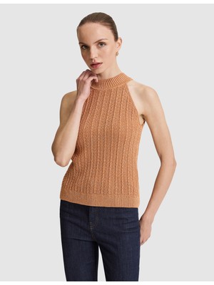 Pierre Cardin Kadın Turuncu Comfort Fit Triko Tişört 50319971-VR051
