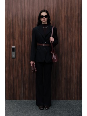 Klasik Kesim Blazer Ceket Lacivert