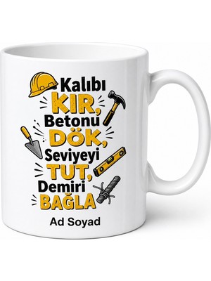 Tupya Gift Inşaatçı Jargonu Yazılı Komik Baskılı Kupa Bardak Hediye Inşaat Mühendisi