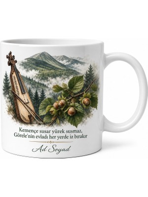 Tupya Gift Giresun Görele Kemençe Sis Dağı Yaylası Fındık Kokusu Özel Tasarım Seramik Kupa Bardak Hediye