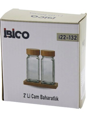 Uravas Store 2pcs Bambu Kapakli Cam Tuzluk - Bi̇berli̇k - Baharatlik 120ML (5047)