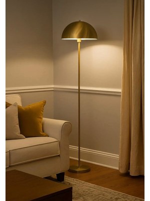 Burenze Modern Tasarım Mars Dekoratif Lambader Ayaklı Abajur Metal Eskitme Gold
