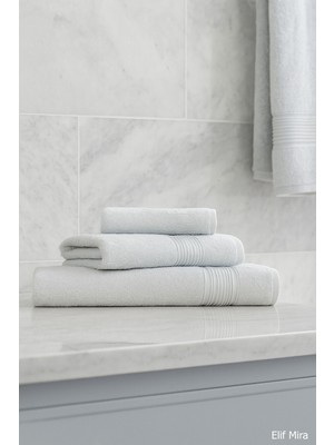 Elif Mira 3 Parça Banyo Havlu Seti Pamuklu Günlük Kullanım Basic