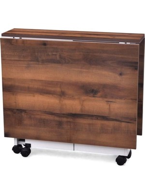 Bayramoğlu Modern Tasarımlı Çok Amaçlı Katlanır Mutfak Masası 140 x 80 cm Kahverengi Malzeme