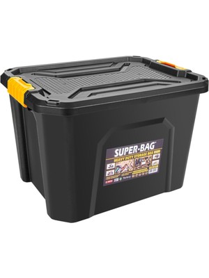Super-Bag 40 Lt Saklama Kutusu Siyah Dayanıklı Malzeme ile Taşınabilir ve Çok Amaçlı Kullanım ASR-4037