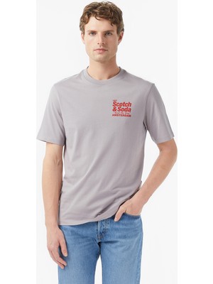 Scotch&soda Regular Fit Front Back Erkek Gri T-Shirt