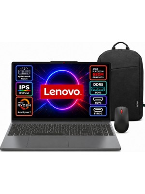 Lenovo Ideapad Slim 3 Amd Ryzen 7 7735HS 24GB 1tb SSD Freedos 15.3" Taşınabilir Bilgisayar + Shopimode Çanta Mouse