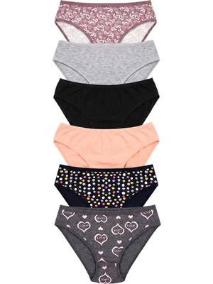 Öts Kadın 6’lı Pamuklu Külot Paket Bikini Normal Bel İç Giyim Konforu (HD4244-5 / HDBİKİ-6)