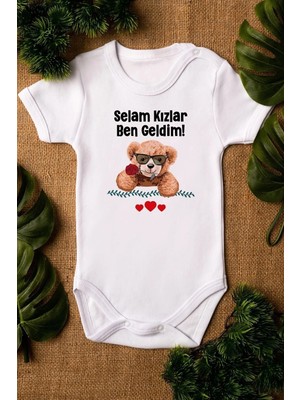 Eydu Baby Babasının Balı Baskılı Uzun Kollu Çıtçıtlı Bebek Body Badi Zıbın