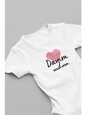 Eydu Baby Dayısının Bir Tanesi Baskılı Bebek Body Beyaz Badi Çıtçıtlı Zıbın