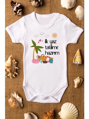 Eydu Baby Teyzemi Çok Seviyorum Yazılı Bebek Body Badi Çıtçıtlı Zıbın