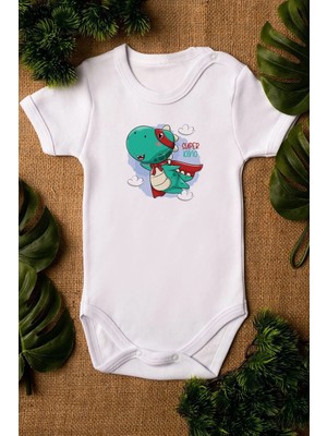 Eydu Baby Sürpriz Anneanne Oluyorsun Baskılı Kısa Kollu Çıtçıtlı Bebek Body Badi Zıbın