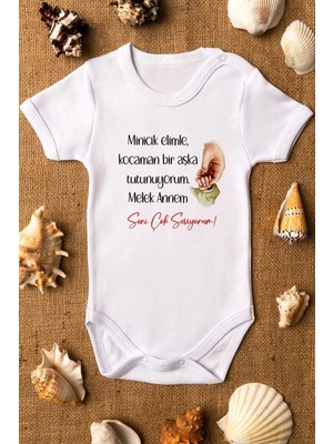 Eydu Baby Babasının Balı Baskılı Uzun Kollu Çıtçıtlı Bebek Body Badi Zıbın