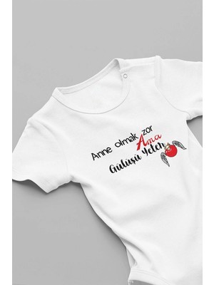 Eydu Baby Babasının Balı Baskılı Uzun Kollu Çıtçıtlı Bebek Body Badi Zıbın
