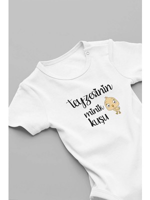 Eydu Baby Dedesinin Balı Baskılı Bebek Body Çıtçıtlı Kısa Kollu Badi Zıbın