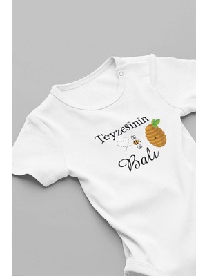 Eydu Baby Organik Pamuk Limited Edition Baskılı Beyaz Bebek Body Badi Çıtçıtlı Zıbın