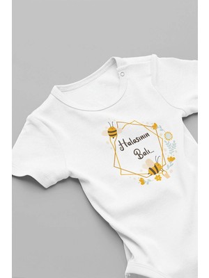 Eydu Baby Teyzesinin Bir Tanesi Baskılı Bebek Body Beyaz Badi Çıtçıtlı Zıbın